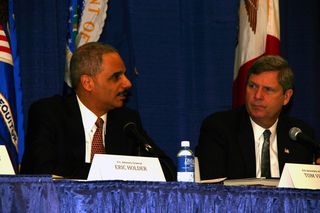 Sec Vilsack listen to Atty General Holder